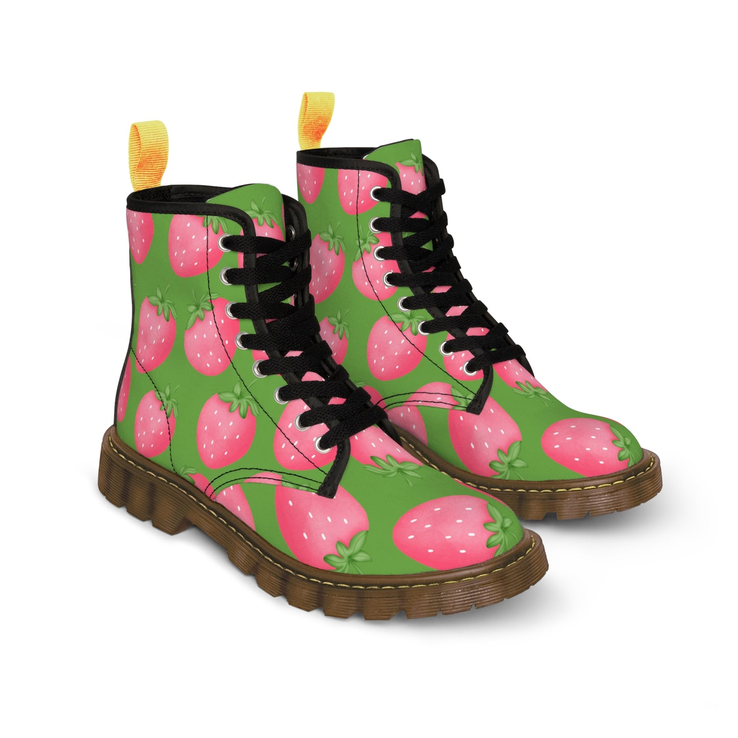 Strawberry Green Combat Boots