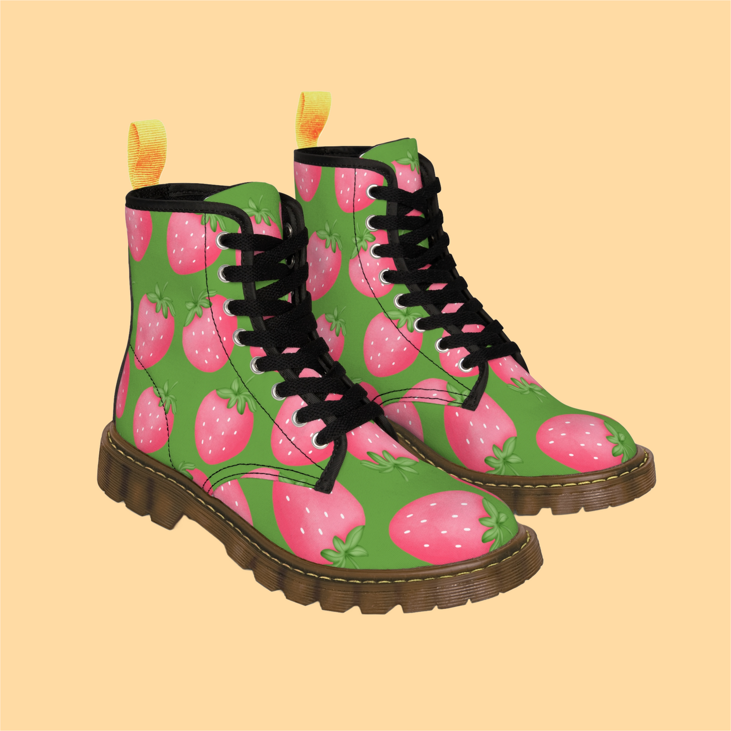 Strawberry Green Combat Boots
