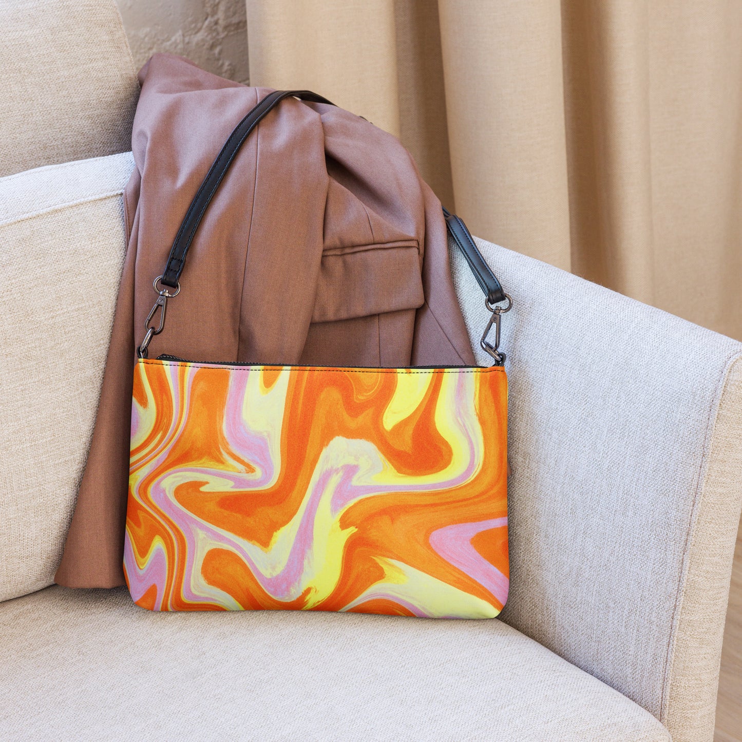 Groovy Pink & Orange Crossbody Purse