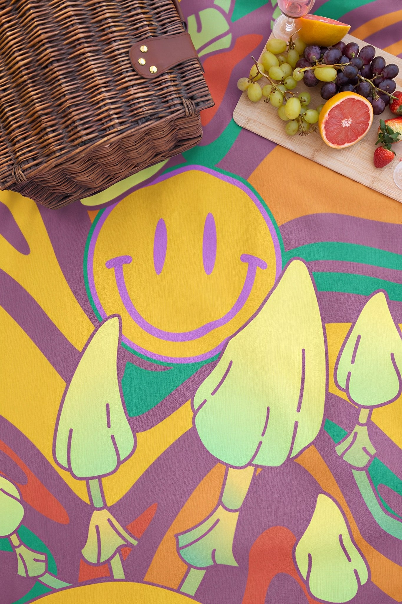 Groovy Mushroom Plush Blanket