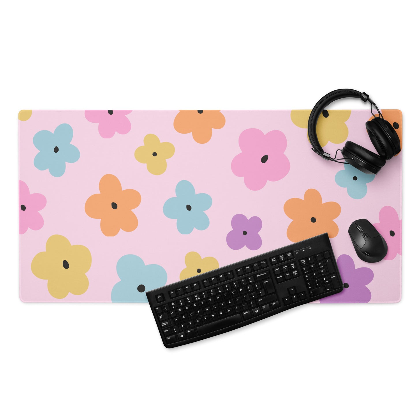 Pastel Flowers Desk Mat