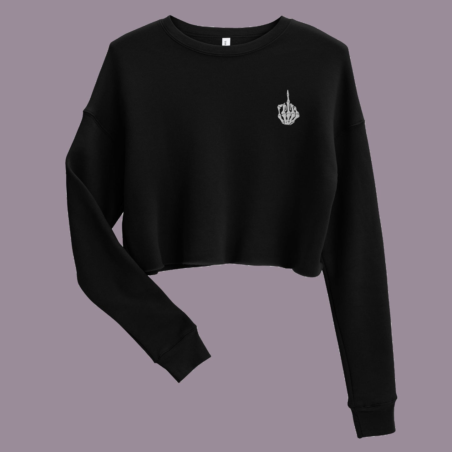 Skeletal Embroidered Crop Sweatshirt