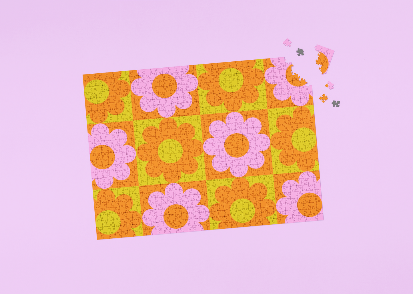 70s Flowers Puzzle (110, 252, 500 piece options)
