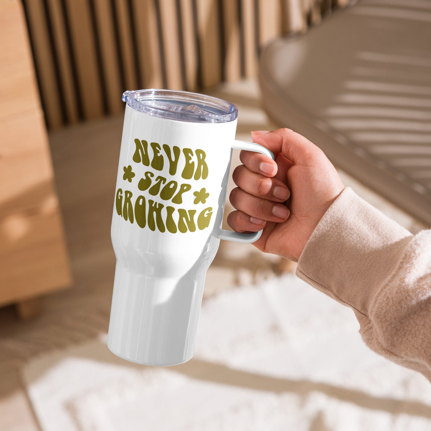 Never Stop Growing Travel Cup