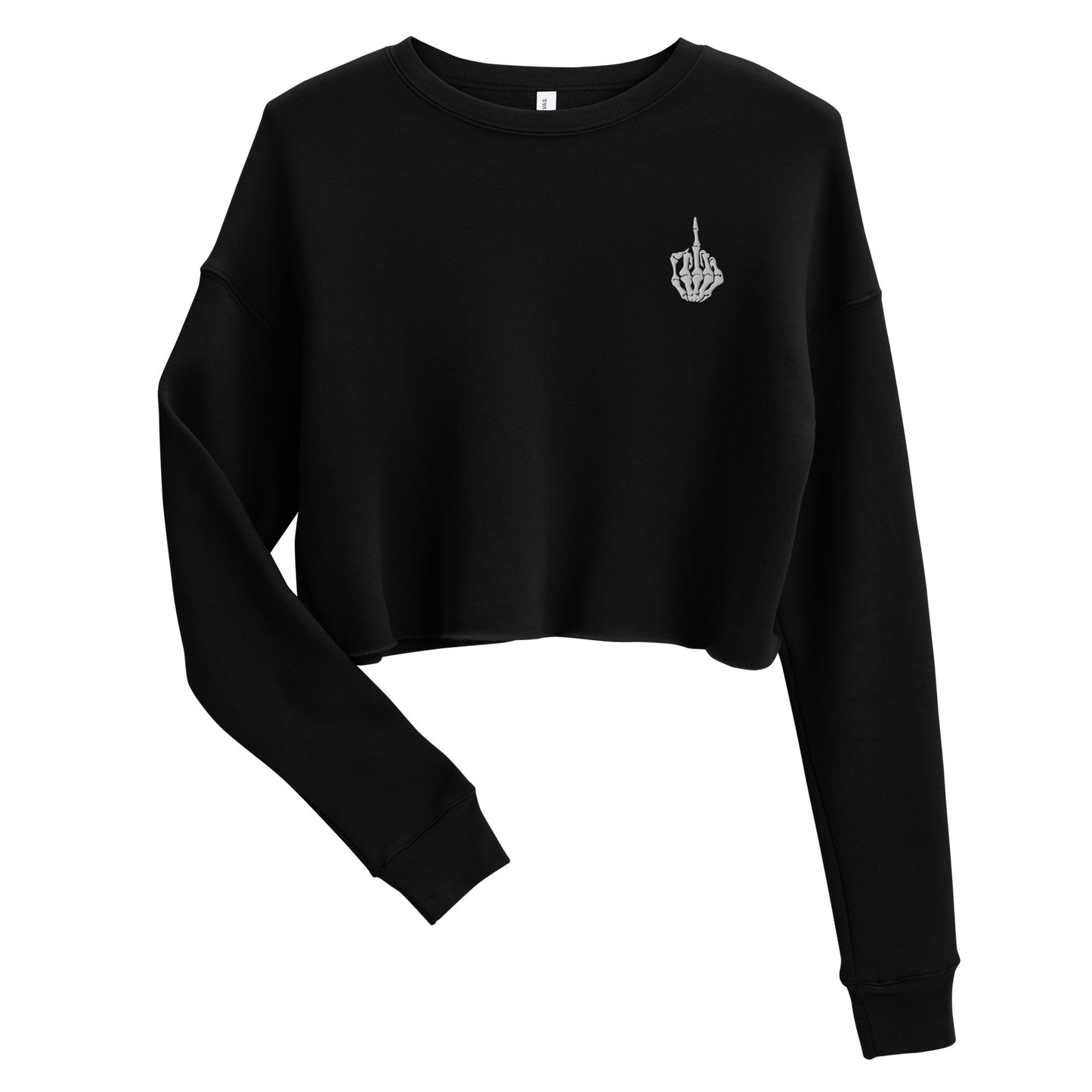 Skeletal Embroidered Crop Sweatshirt