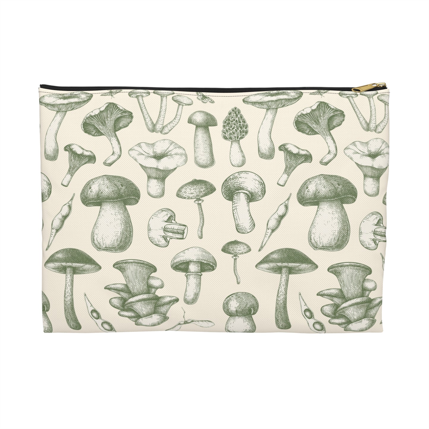 Vintage Green Mushies Makeup Bag
