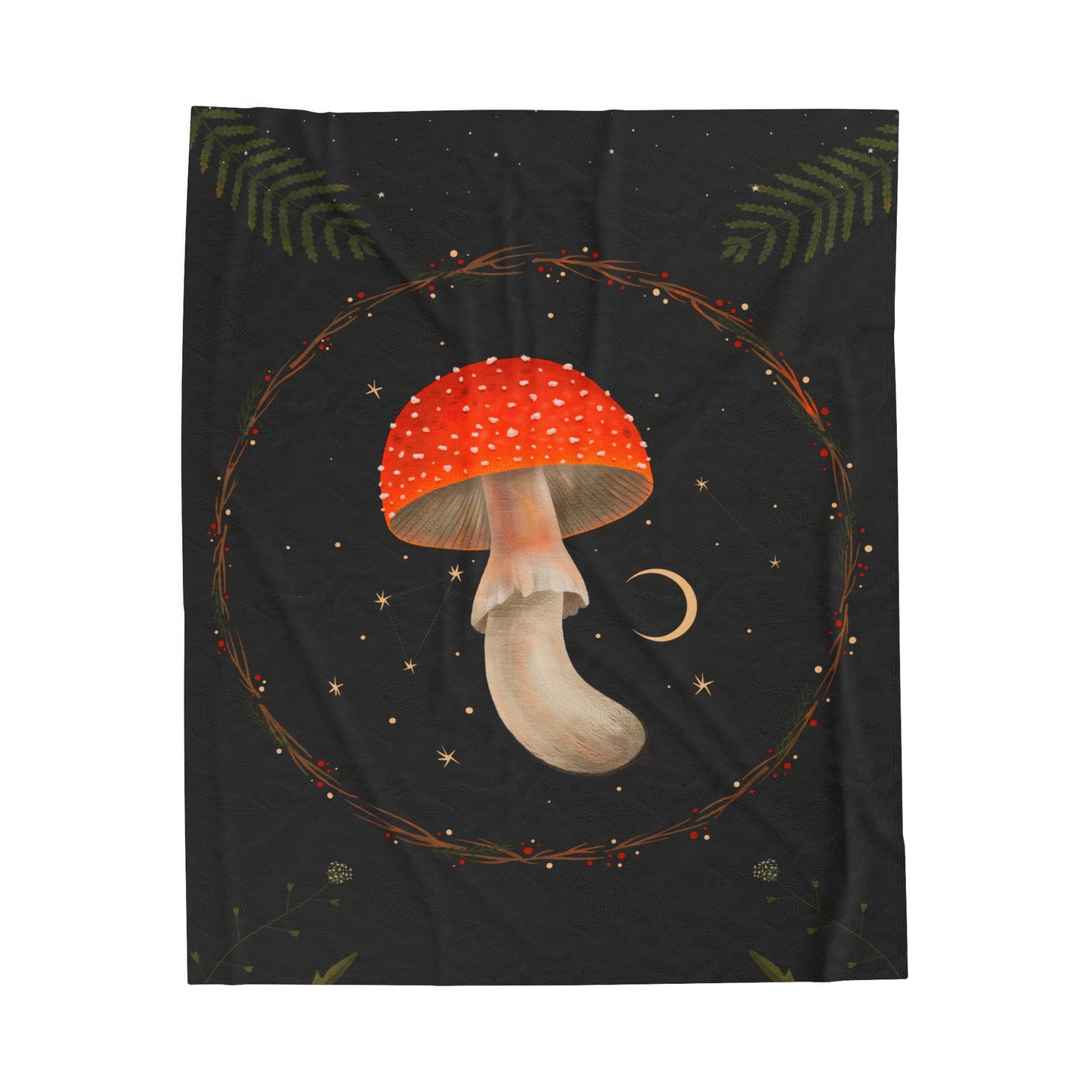Celestial Mushroom Plush Blanket