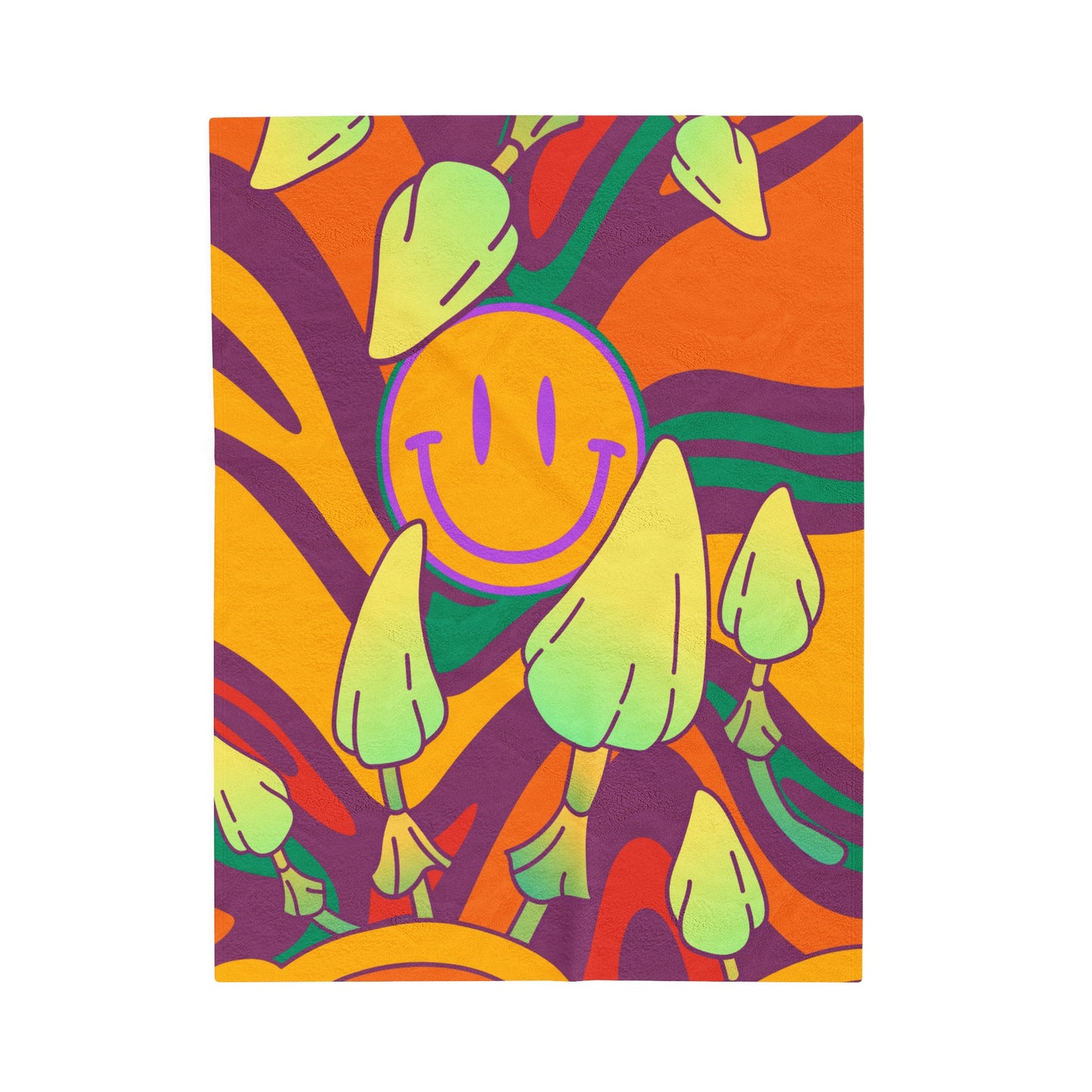 Groovy Mushroom Plush Blanket