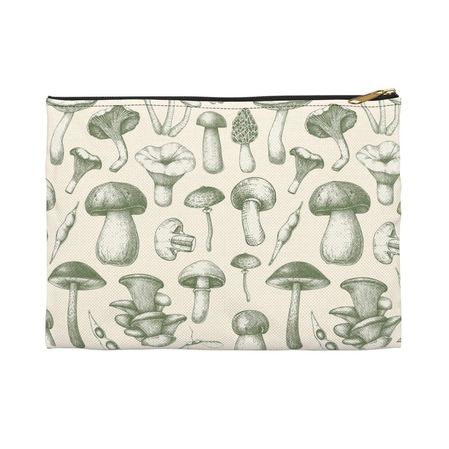 Vintage Green Mushies Makeup Bag