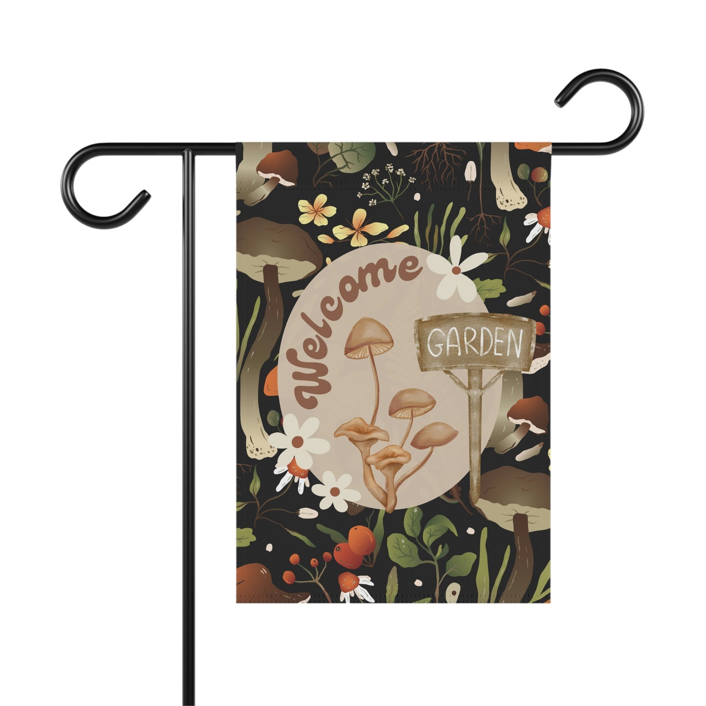 Garden Flag Mushroom House Sign