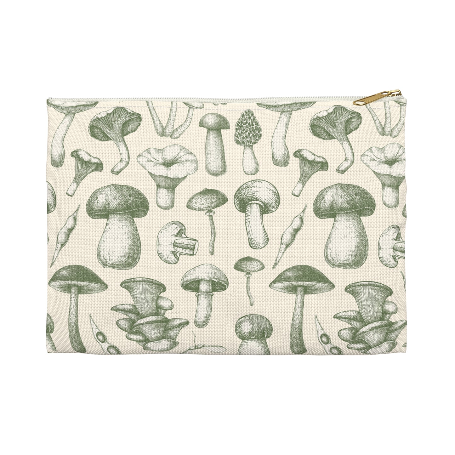 Vintage Green Mushies Makeup Bag