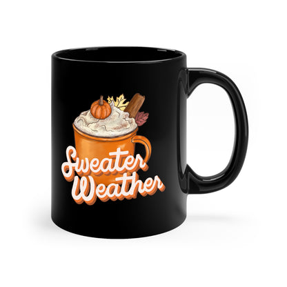 Sweater Weather Black Mug