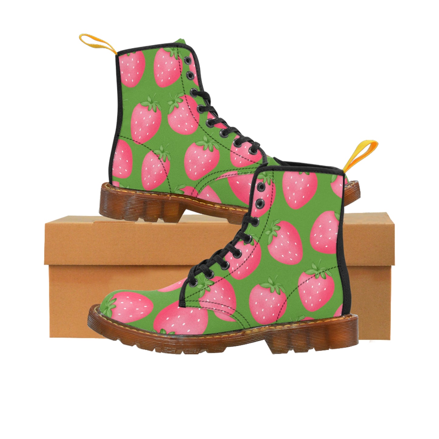 Strawberry Green Combat Boots