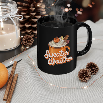 Sweater Weather Black Mug