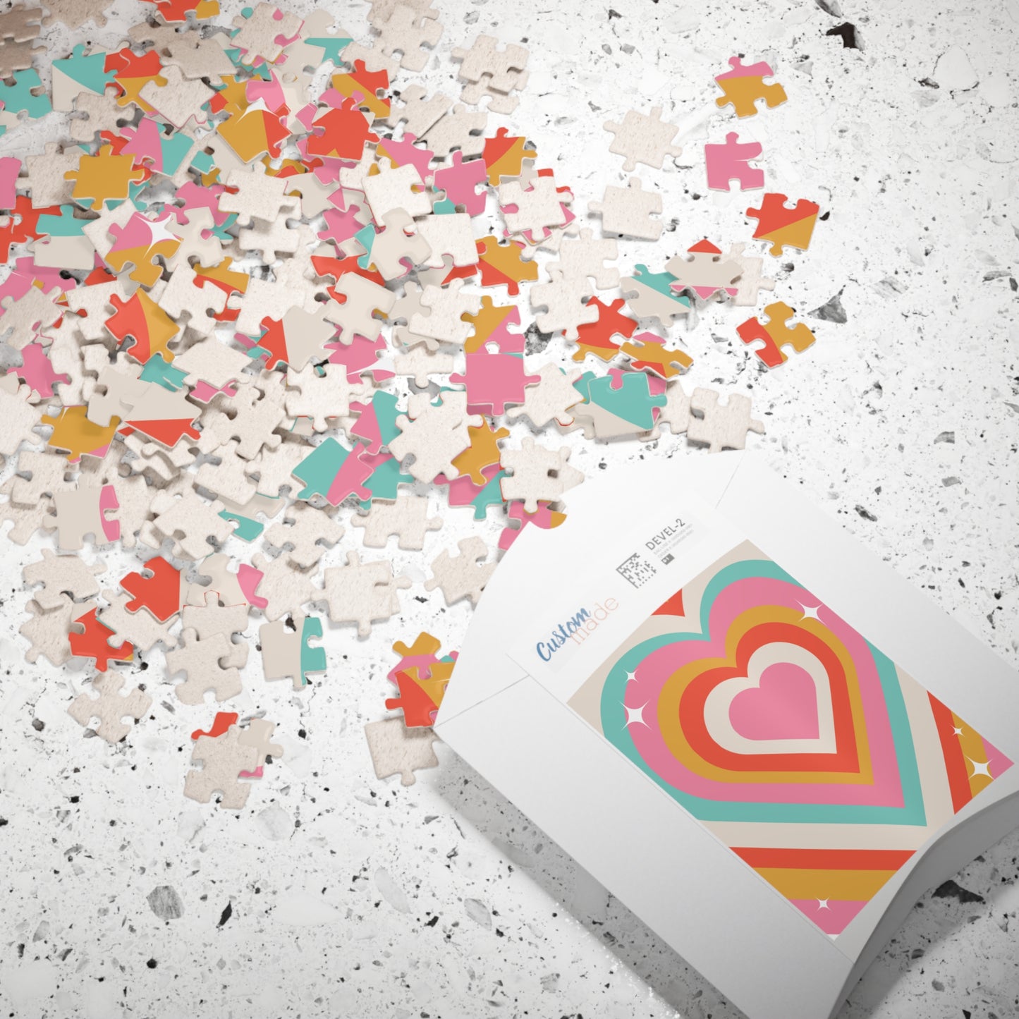 Retro Hearts Puzzle (110, 252, 500 piece options)