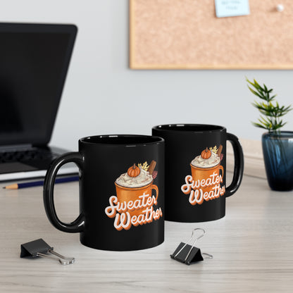 Sweater Weather Black Mug