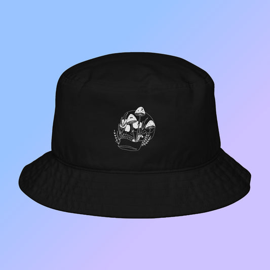 Mushy Skull Embroidered Bucket Hat