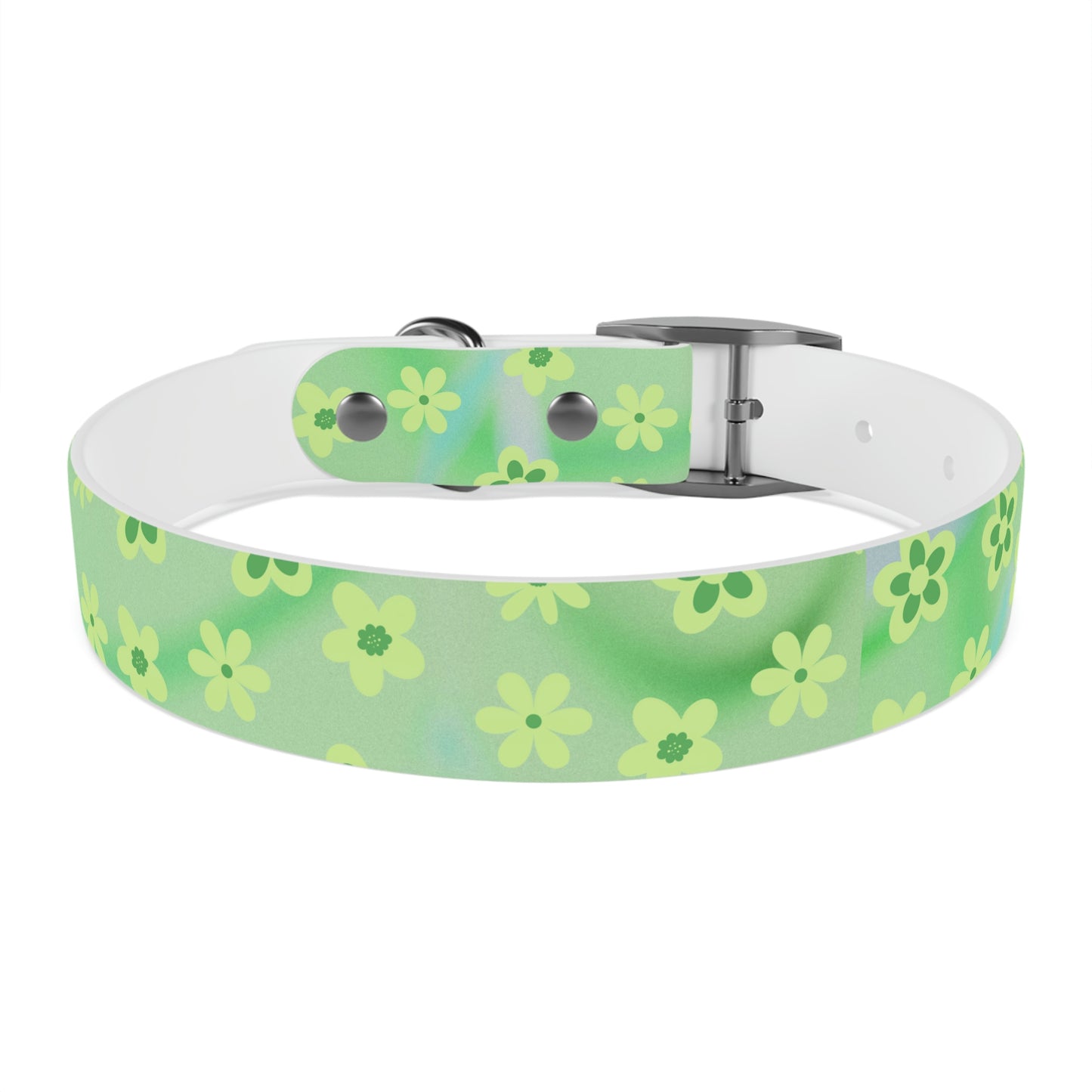 Vintage Green Flower Dog Collar