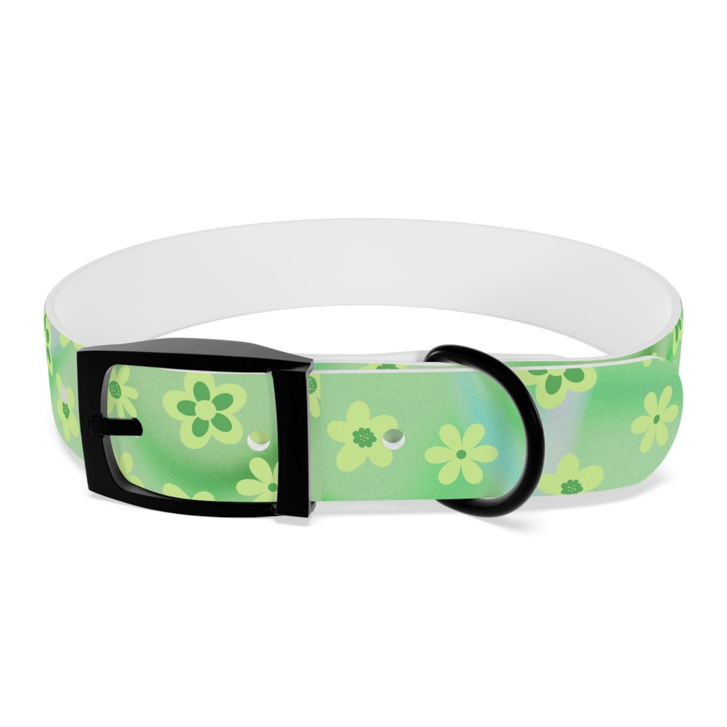 Vintage Green Flower Dog Collar