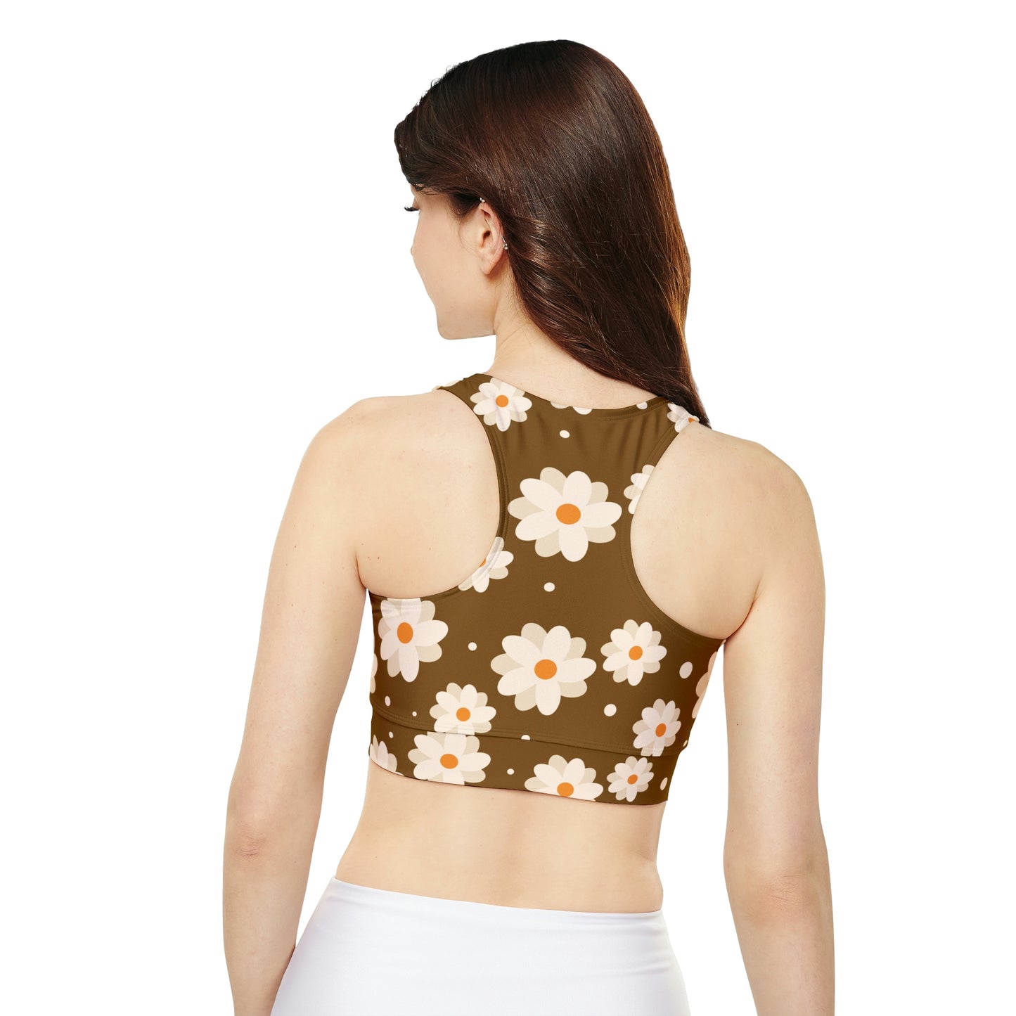 Brown Vintage Flowers Yoga Top