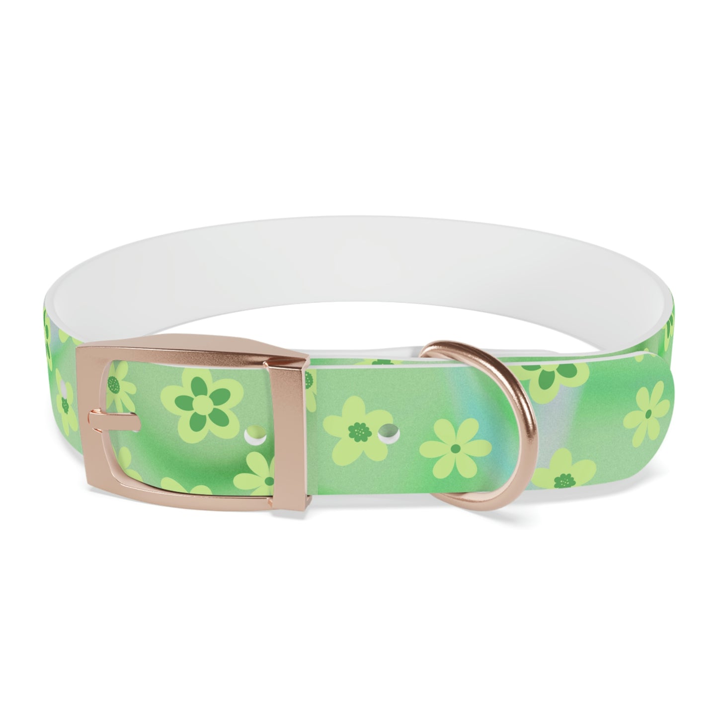 Vintage Green Flower Dog Collar