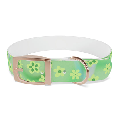 Vintage Green Flower Dog Collar