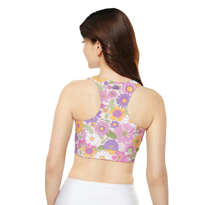 Purple Vintage Flowers Yoga Top