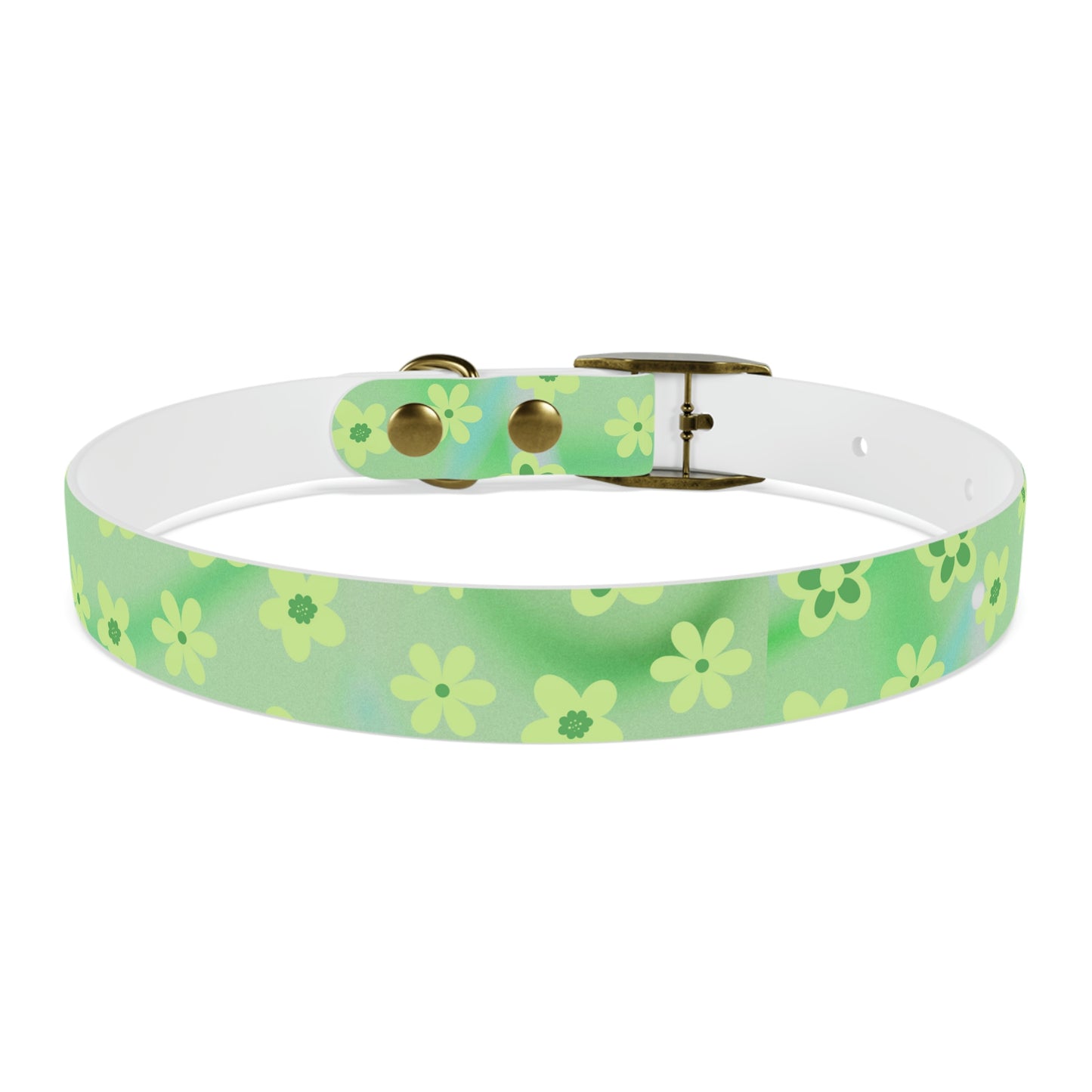 Vintage Green Flower Dog Collar