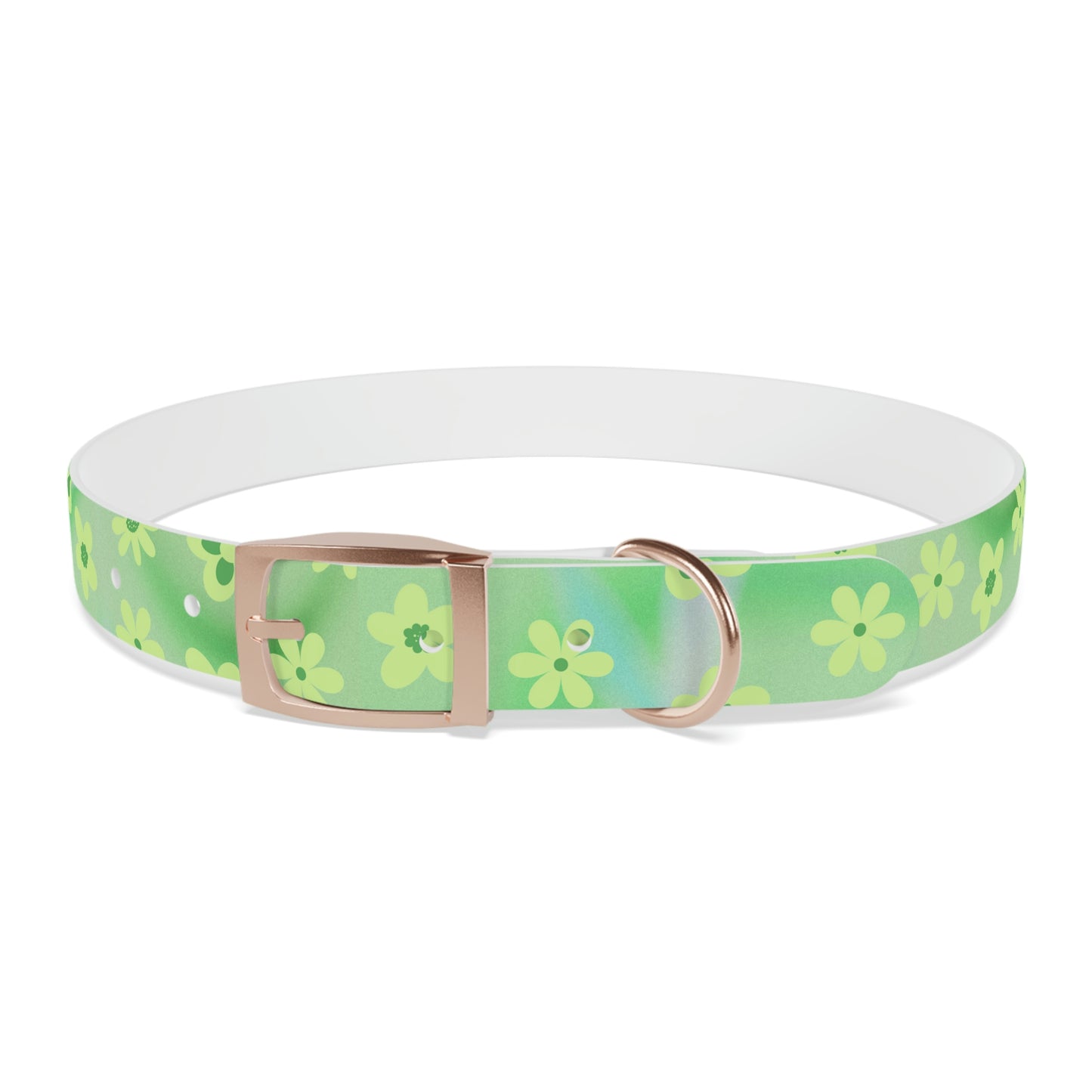 Vintage Green Flower Dog Collar