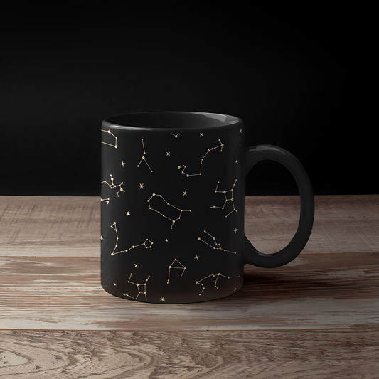 Celestial Constellation Black Mug