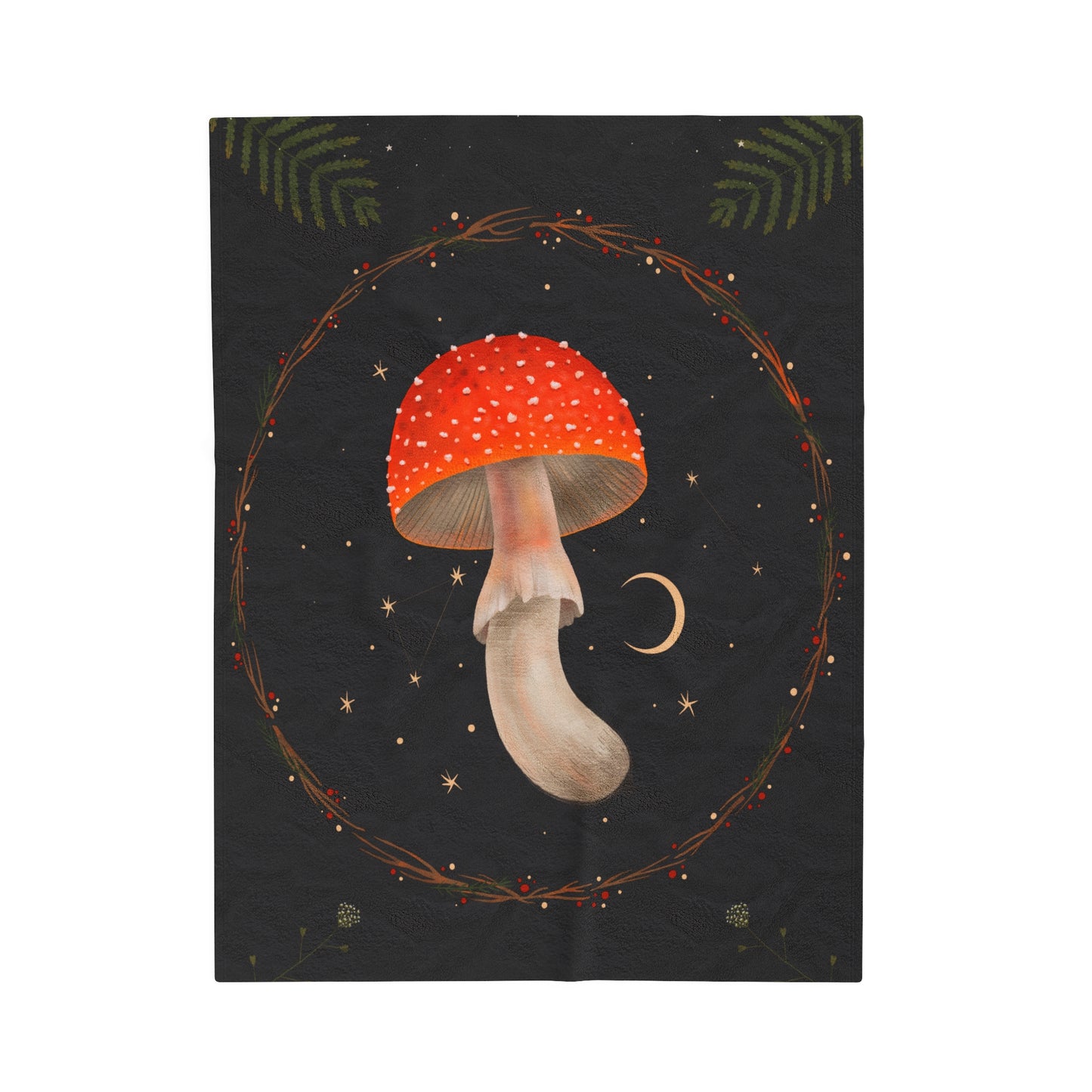 Celestial Mushroom Plush Blanket