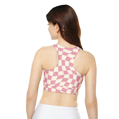 Groovy Pink Checkered Yoga Top