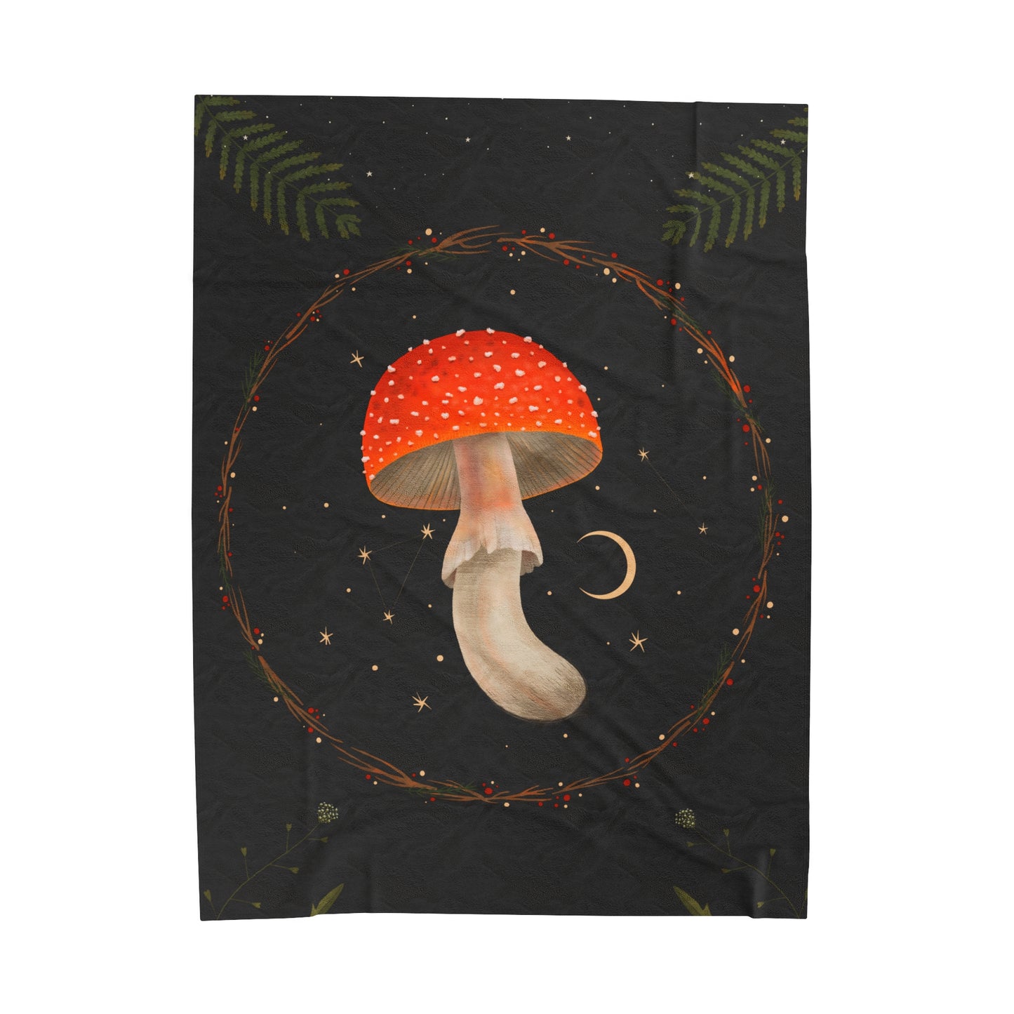 Celestial Mushroom Plush Blanket