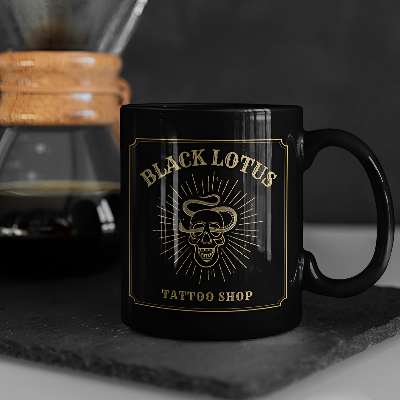 Black Lotus Tattoo Shop Mug