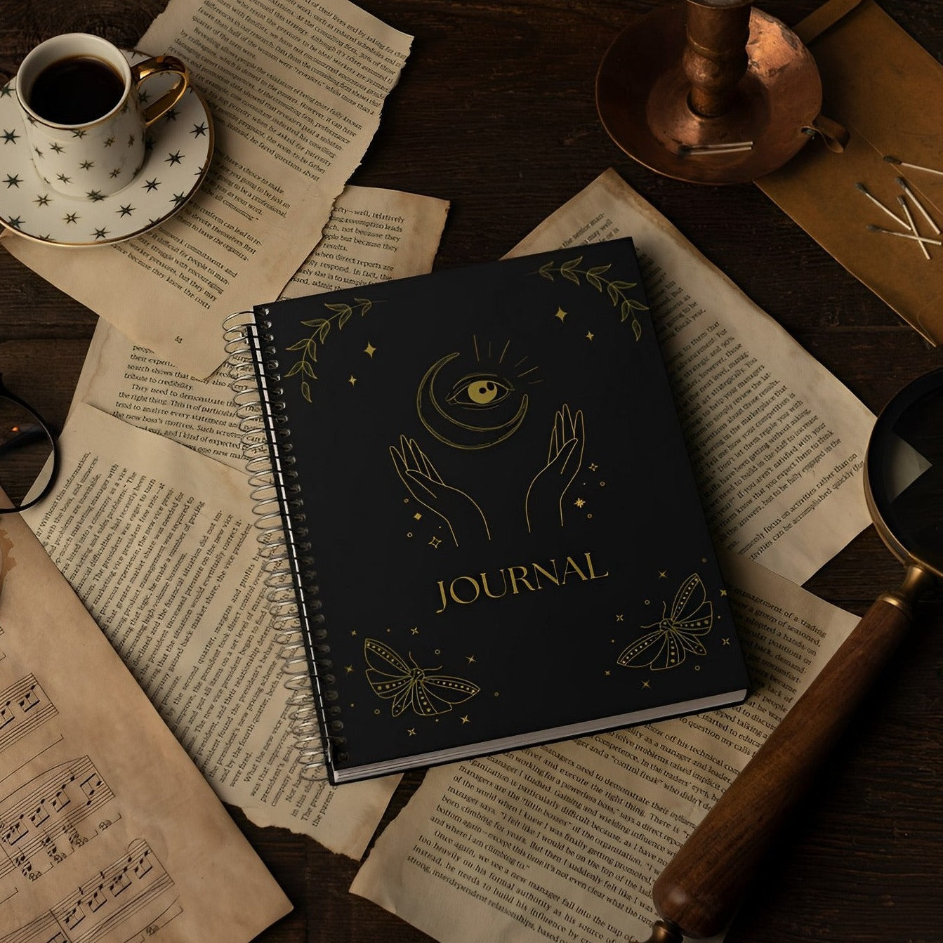 Black & Gold Lined Journal